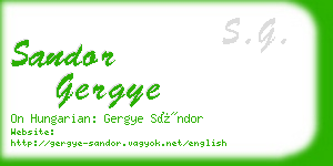 sandor gergye business card